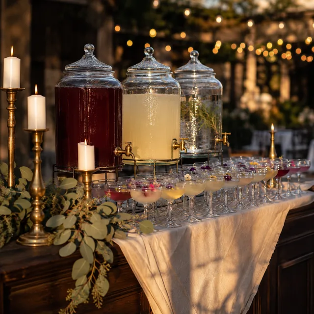 Dry wedding mocktail bar